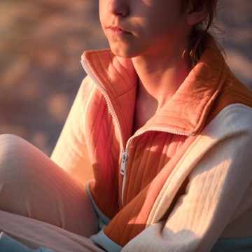 See you at six quilted knit autumn maple orange 23s