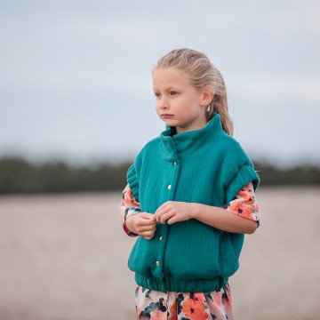 See you at six quilted knit teal green 20s