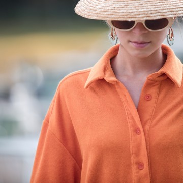 See you at six sponge terry cloth autumn maple orange 04s