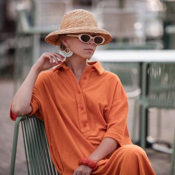 See you at six sponge terry cloth autumn maple orange 08s