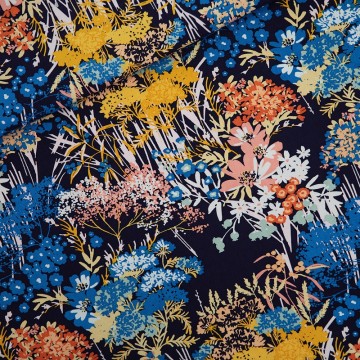 See you at six wild flowers l cotton canvas gabardine twill evening blue 01s