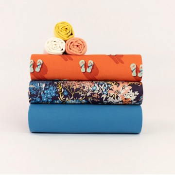 See you at six wild flowers l ecovero viscose rayon satin evening blue 42s