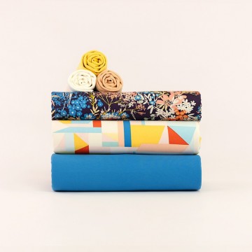 See you at six wild flowers l ecovero viscose rayon satin evening blue 43s