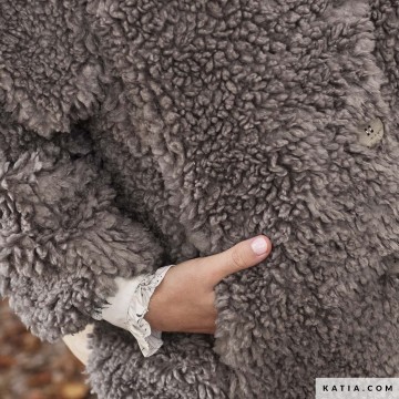 Synthetische caniche stijl bontstof in steengrijs 2364 2 03 katia g