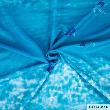 Technische sportstof met zeeschildpadprint 2290 1 01 katia g