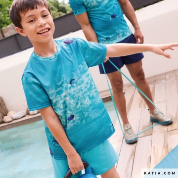 Technische sportstof met zeeschildpadprint 2290 1 07 katia g