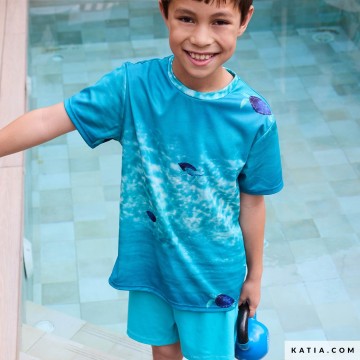 Technische sportstof met zeeschildpadprint 2290 1 08 katia g