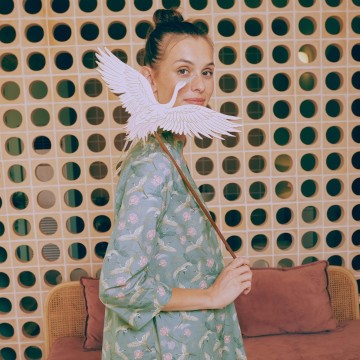 Tela de popelin estampado jade heron sakura 223 03