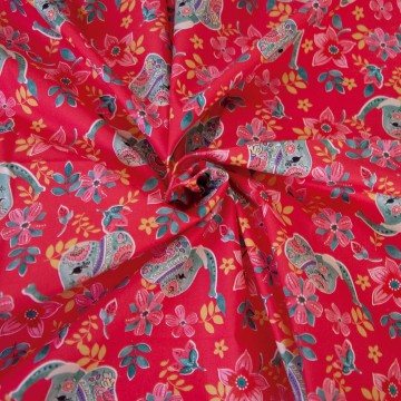 Tela de popeln estampado indian elephants 225 01