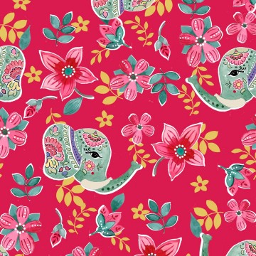 Tela de popeln estampado indian elephants 225