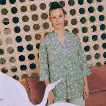 Tela de popeln estampado jade heron sakura 223 02