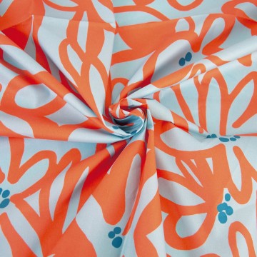 Tela de popeln estampado tiare turquoise 221 01