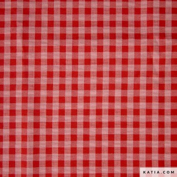 Tweekleurige ruitjesstof red pink vichy gingham little 2303 9 katia fhd