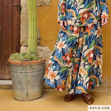 Viscose stof rayon iguana leaves chalis 2229 8 05 katia g