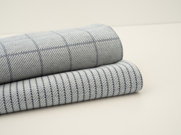 Swafing Wismar jacquard jersey karo streifengraudunkelblauq