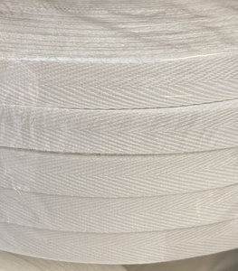 Wit katoenen keperband 10 mm