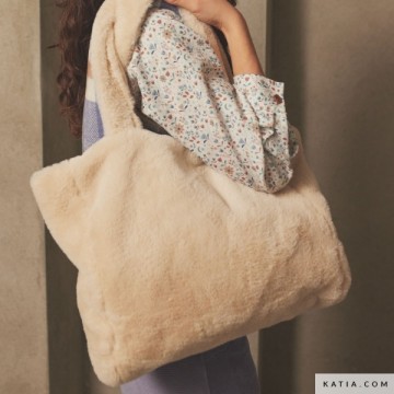 Zacht synthetisch langharig pluche in de kleur creme 2139 1 03 katia n